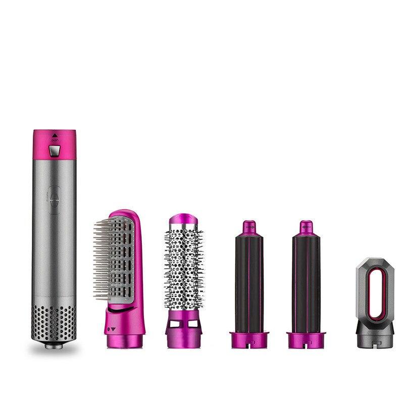 Electric Hair Dryer 5 In 1 Hair Comb Negative Ion Straightener Brush Blow Dryer Air Wrap Curling Wand Detachable Brush Kit