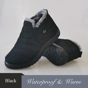 Snow Boots Women Shoes Warm Plush Fur Ankle Boots Winter Female Slip On Flat Casual Shoes Waterproof Ultralight Footwear